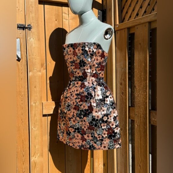 🆕 BRONX & BANCO 🧿 NWOT Maraya Floral Sequin Mini Dress, Pink Multi, Sz XS US 2 - Picture 4 of 17